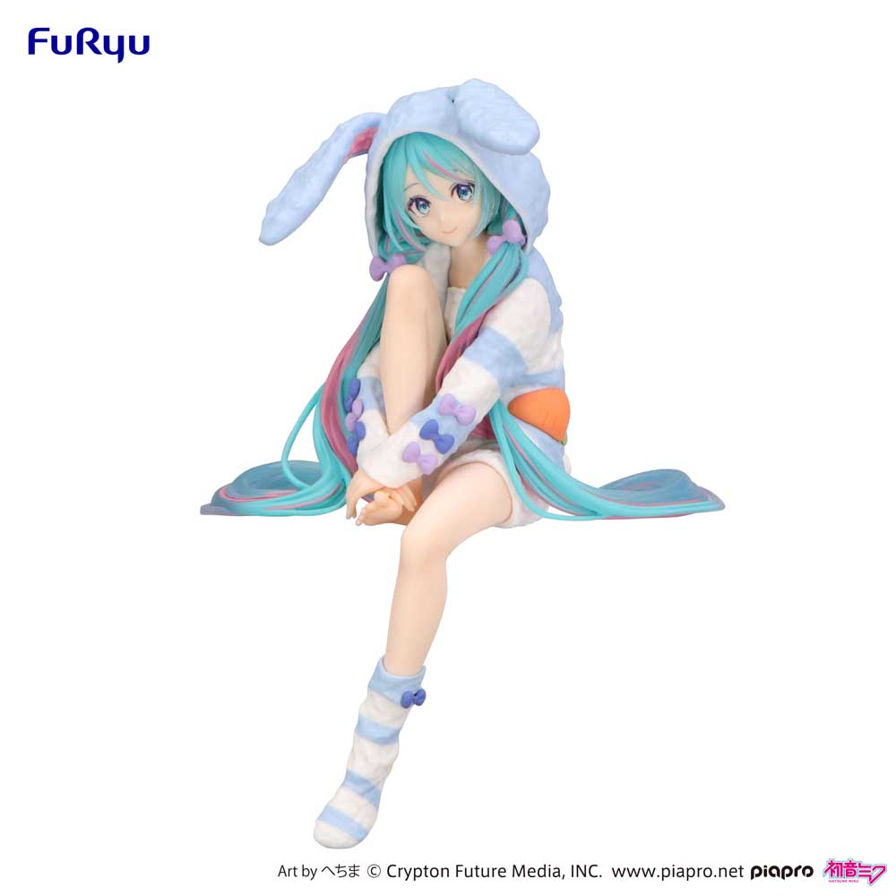 Noodle Stopper Figure: Hatsune Miku Rabbit Ear Hood Pajama Blue Color Ver. - Image 3