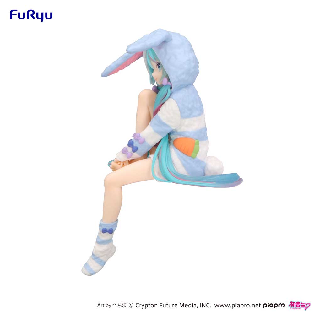 Noodle Stopper Figure: Hatsune Miku Rabbit Ear Hood Pajama Blue Color Ver. - Image 4