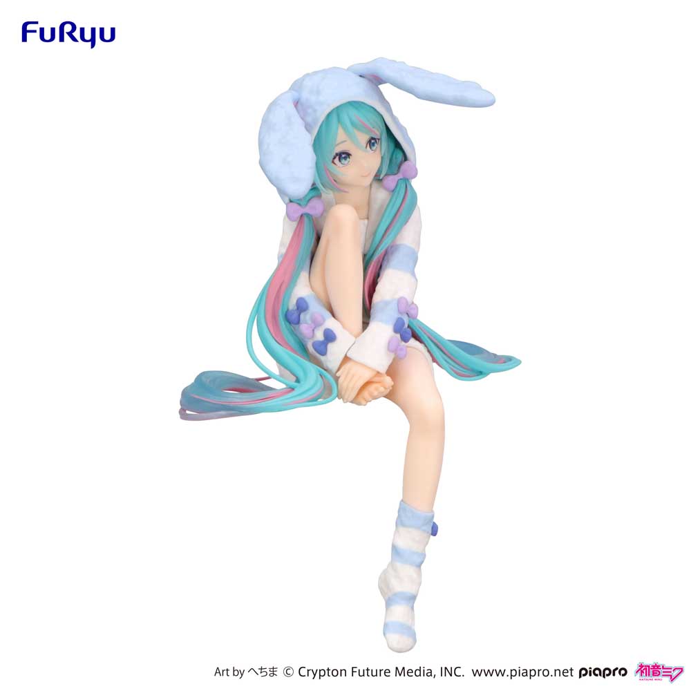 Noodle Stopper Figure: Hatsune Miku Rabbit Ear Hood Pajama Blue Color Ver. - Image 6