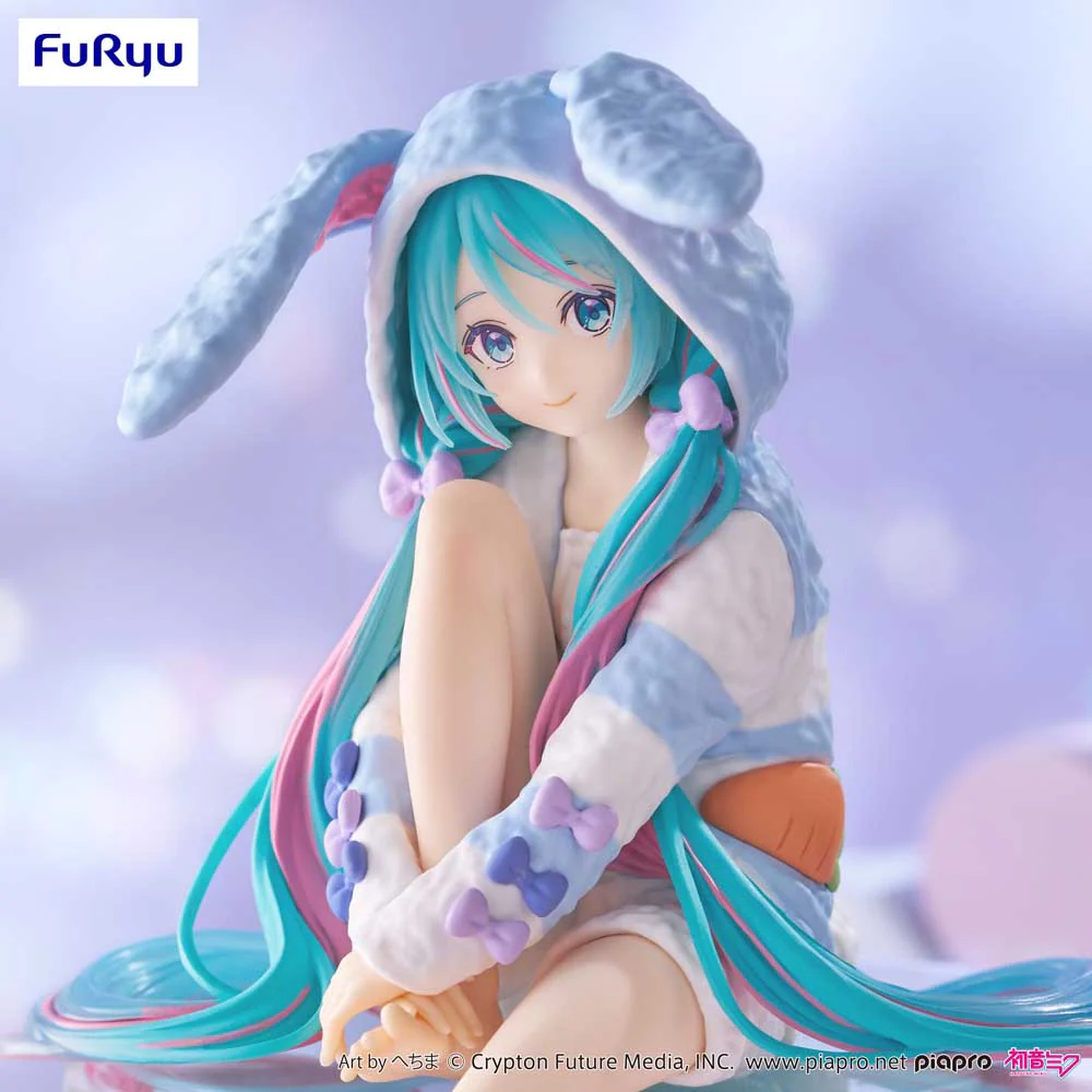 Noodle Stopper Figure: Hatsune Miku Rabbit Ear Hood Pajama Blue Color Ver. - Image 7