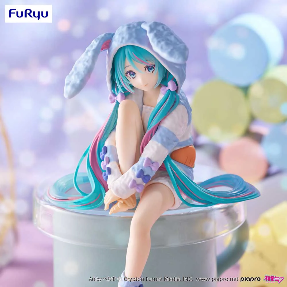 Noodle Stopper Figure: Hatsune Miku Rabbit Ear Hood Pajama Blue Color Ver. - Image 8