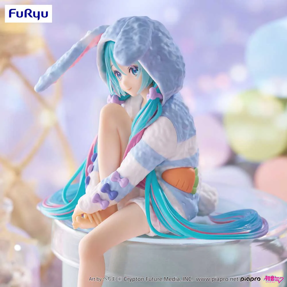 Noodle Stopper Figure: Hatsune Miku Rabbit Ear Hood Pajama Blue Color Ver. - Image 9