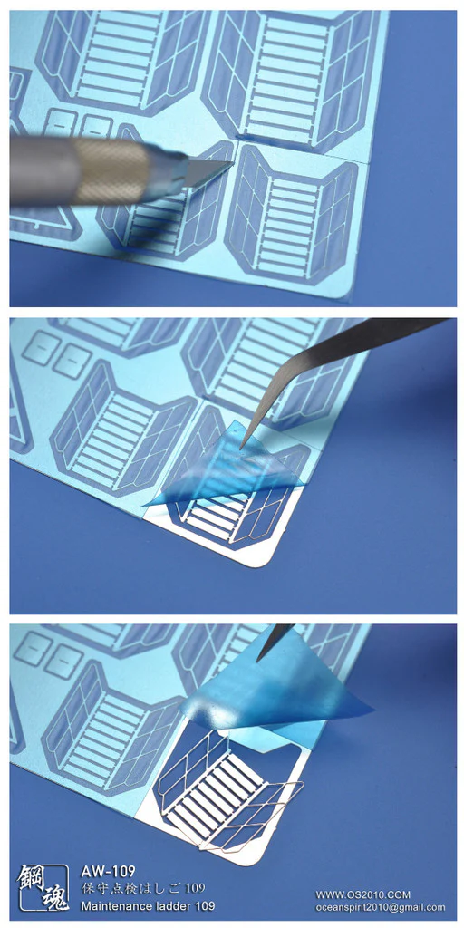 Photo-Etched Upgrade Parts: 1/144 & 1/100 Maintenance Ladder - Image 7