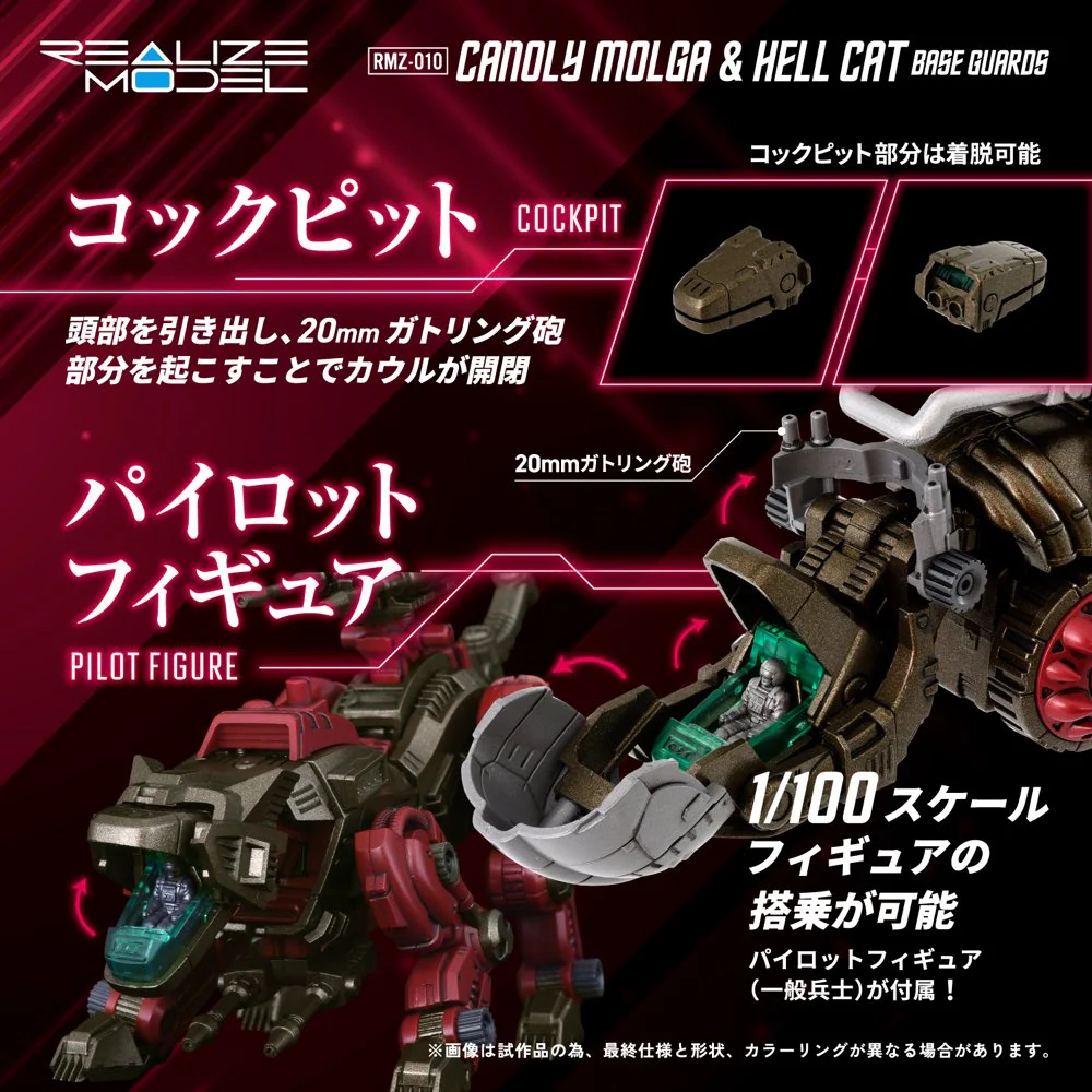 Realize Model Zoids 1/100 RMZ-010 Cannoly Molga & Hell Cat Base Guards - Image 10