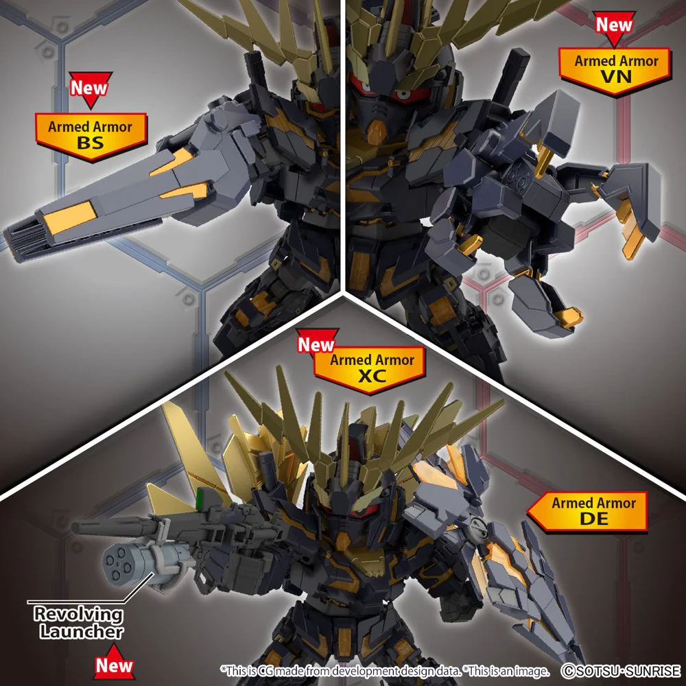 SD Gundam Cross Silhouette Unicorn Gundam 02 Banshee (Destroy Mode) & Banshee Norn Parts Set - Image 13