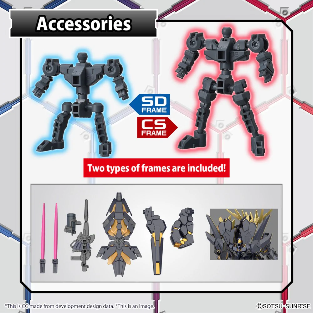 SD Gundam Cross Silhouette Unicorn Gundam 02 Banshee (Destroy Mode) & Banshee Norn Parts Set - Image 14