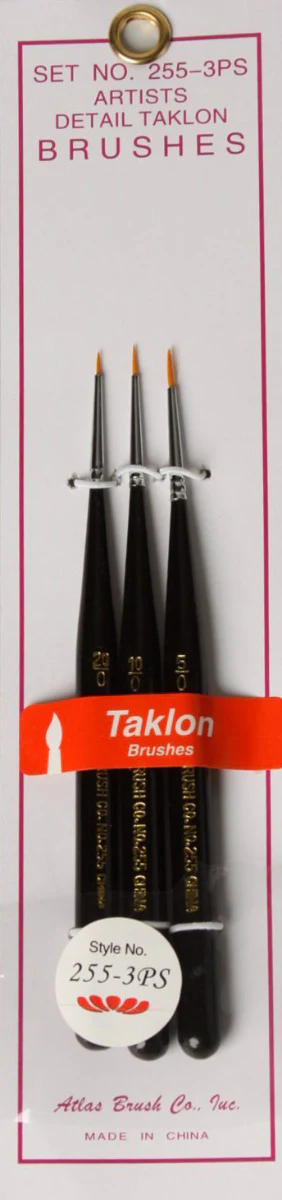 Taklon Ultra Detail 3 Brush Set (5/0, 10/0, 20/0) - Image 3