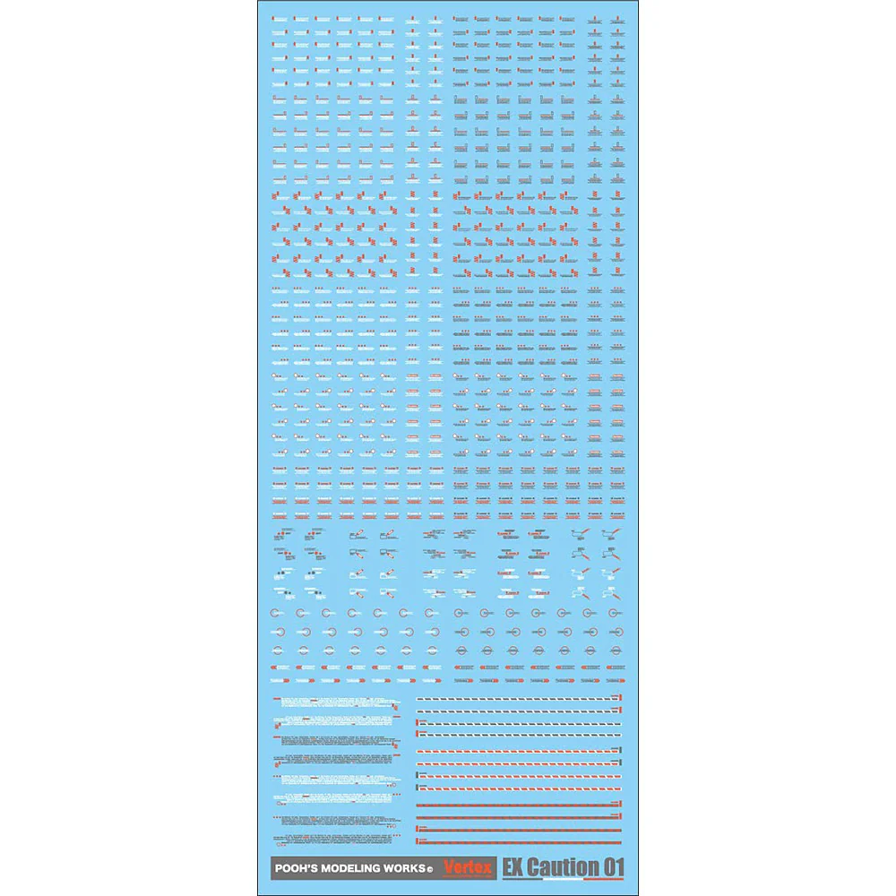 Vertex Waterslide Decal EX Caution 01 Red